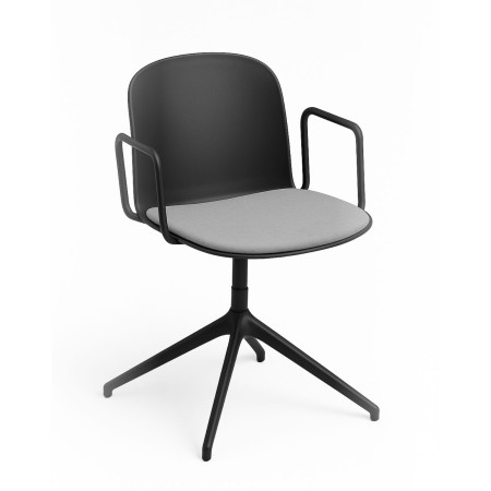 Chaise Relief pivotante avec accoudoirs et assise tissu