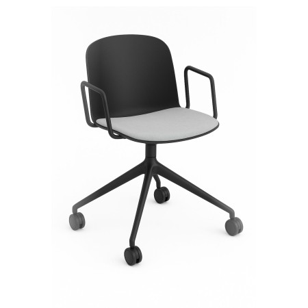 Chaise Relief pivotante avec accoudoirs et roulettes