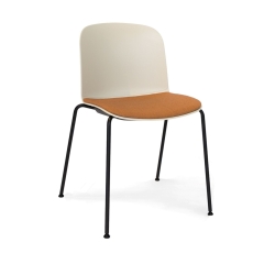 Chaise Relief 4 pieds avec assise rembourrée en tissu