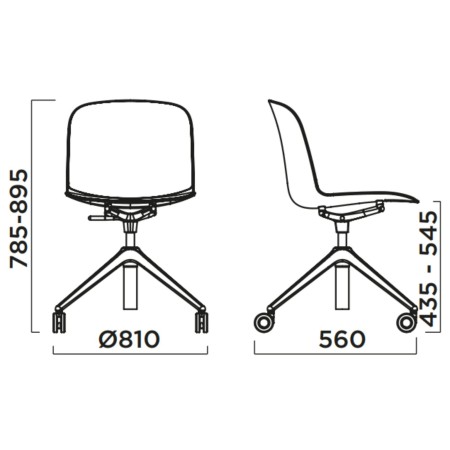 Siège de bureau tissu ajustable avec base mobile – Relief