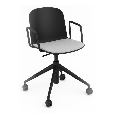 Chaise Relief réglable avec accoudoirs et assise tissu