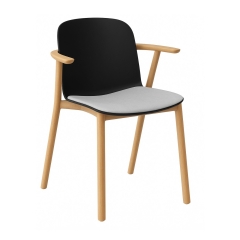 Chaise Relief avec accoudoirs et assise tissu