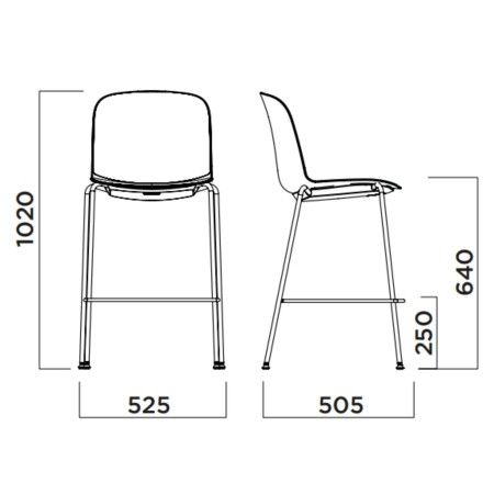 Tabouret de cuisine avec repose-pieds et coussin tissu – Relief