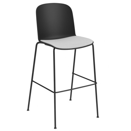 Tabouret de bar Relief avec assise tissu et repose-pieds