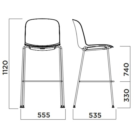 Tabouret haut pour comptoir avec coussin rembourré – Relief