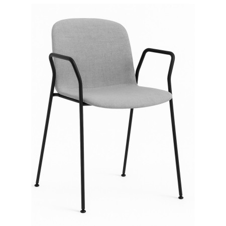 Chaise tapissée avec accoudoirs en métal pour réunion ou accueil – Relief Tissu A