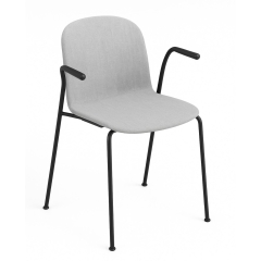 Chaise Relief en tissu avec accoudoirs ouverts et pieds métal
