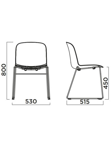 Chaise confortable avec structure métal traîneau – Relief