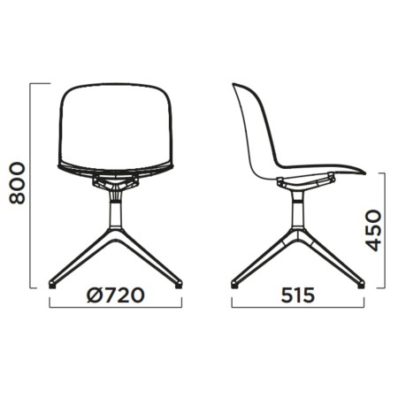 Chaise Relief pivotante avec piètement étoile 2