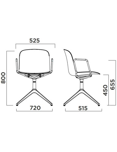 Siège de bureau en tissu avec rotation – Relief