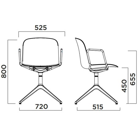 Siège de bureau en tissu avec rotation – Relief