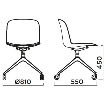 Siège mobile avec base étoile – Relief