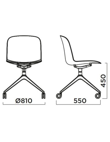 Siège de bureau mobile avec coussin rembourré – Relief