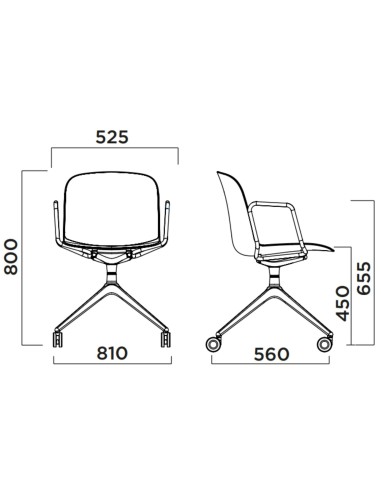 Siège de bureau mobile en tissu – Relief