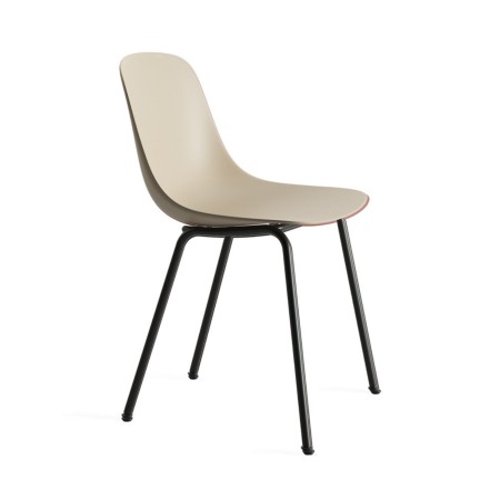 chaise Pure Loop Mono non empilable avec coque beige et piètement noir