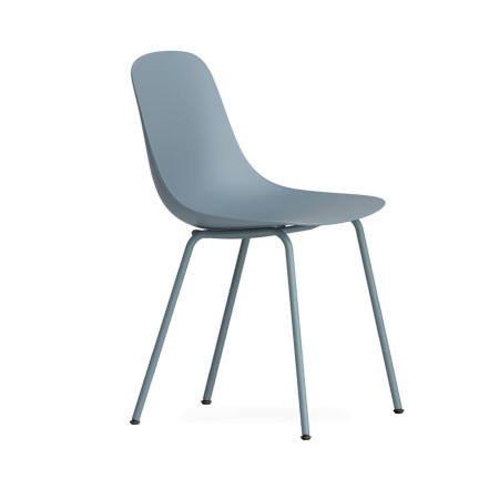 chaise design Pure Loop Mono vue de trois-quarts, structure acier bleu