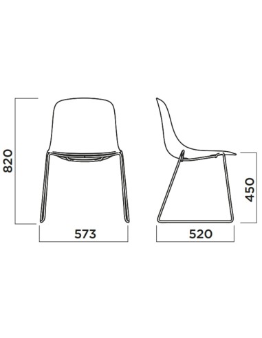 Chaise pour bureau et restaurant Pure Loop Mono