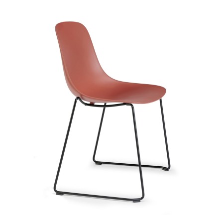 chaise traîneau extérieure pure loop mono rouge brique