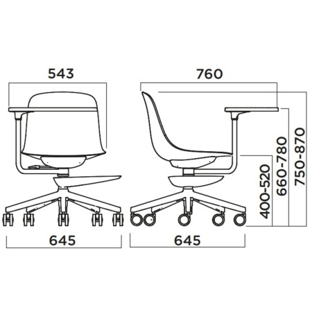 Dimensions Pure Loop Edu chaise de formation 
