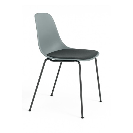 Chaise coque plastique avec coussin tissu empilable - Pure Loop Mono