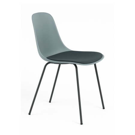 Chaise 4 pieds confortable coque plastique assise tissu – Pure Loop Mono