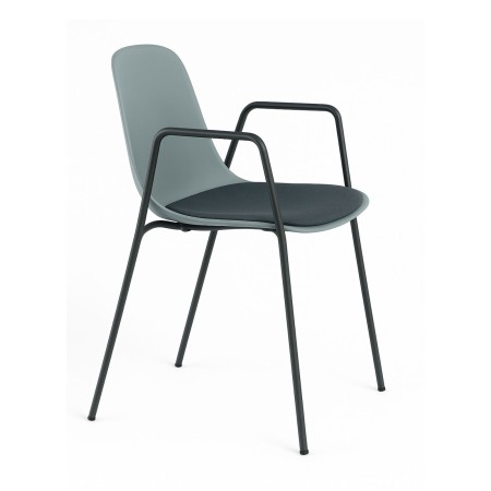 Chaise visiteur coque plastique avec accoudoirs métal - Pure Loop Mono