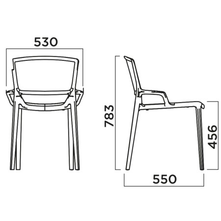 Chaise d’extérieur empilable au design ajouré en plastique bleu – Fiorellina