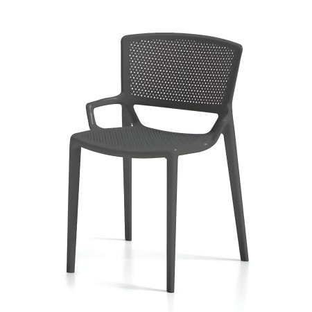 Chaise Fiorellina en plastique anthracite - ajourée pour extérieur
