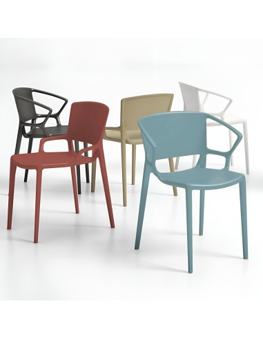 Chaises Fiorellina en plusieurs coloris - en plastique pour extérieurs