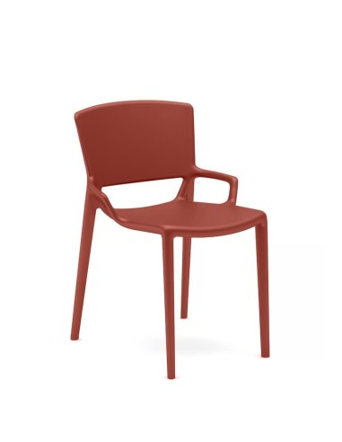Chaise rouge en plastique - légère et robuste pour extérieurs modèle Fiorellina