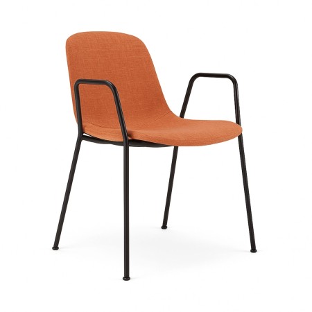 Chaise tissu avec accoudoirs métal pour bureau Pure Loop Mono