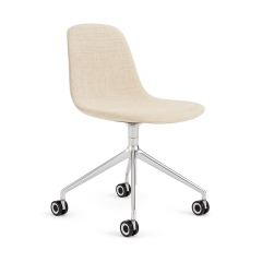 chaise pivotante sur roulettes en tissu