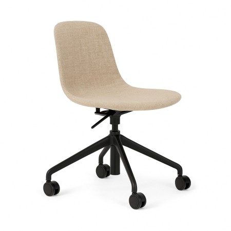 Chaise pivotante à roulettes en tissu beige – Pure Loop Mono