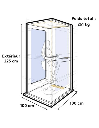 Dimension cabine Haven One en bois
