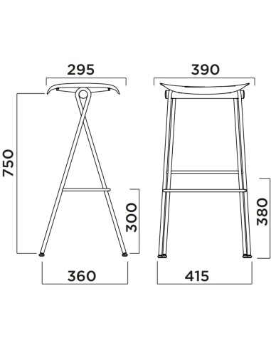 Dimensions Flip Bar stool
