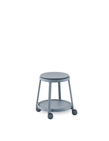 	tabouret pivotant design mobile avec tablette de rangement basse ROUND&ROLL