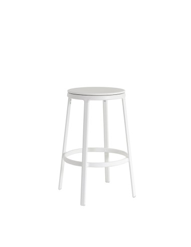 Tabouret en blanc - acier et plastique pour un légèreté à la cuisine