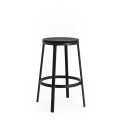 Tabouret à l'assise fixe en plastique - pour cafétaria ou coworking ROUND&ROUND