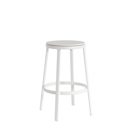 Tabouret en blanc - acier et plastique cuisine extérieure 