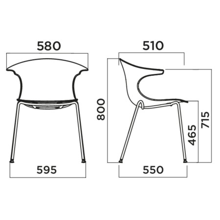 Dimensions Chaise Loop Mono outdoor