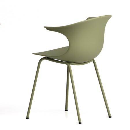 Chaise Loop Mono en vert - coque en plastique et pieds en acier teint