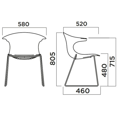chaise Loop Mono avec structure fine