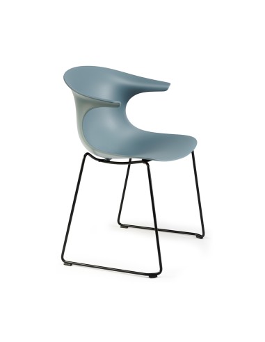 chaise en plastique pour espaces extérieurs Loop Mono en bleu