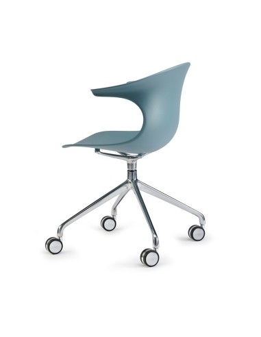 	fauteuil professionnel avec roulettes Loop Mono de dos en bleu