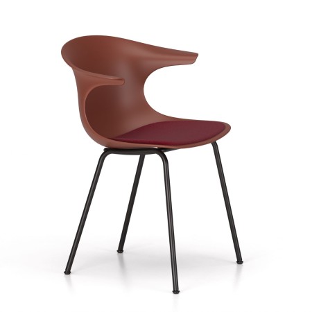 Chaise coque rigide et coussin tissu pour accueil ou réunion – Loop Mono Design