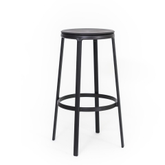 Tabouret ROUND&ROUND en noir - assise pivotante légère et moderne