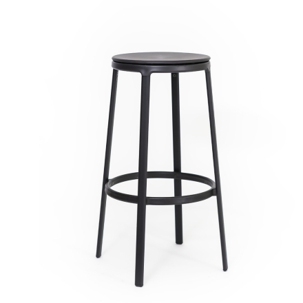 Tabouret ROUND&ROUND en noir - assise pivotante légère et moderne