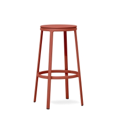 Tabouret haut ROUND&ROUND rouge brique circulaire
