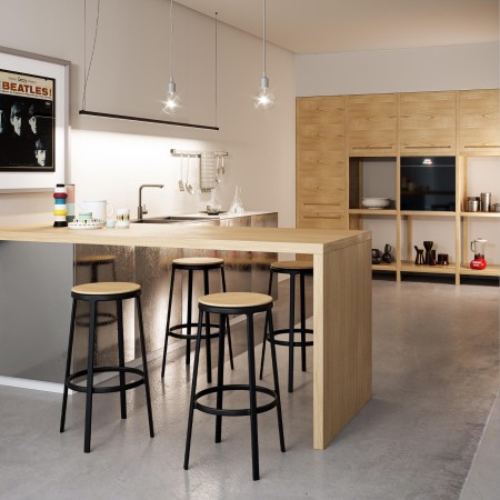 Tabouret ROUND&ROUND en bois - cuisine et bar moderne et chaleureux