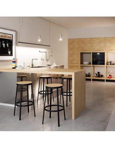 Tabouret pivotant ROUND&ROUND en bois - cuisine et bar pratique et chaleureux